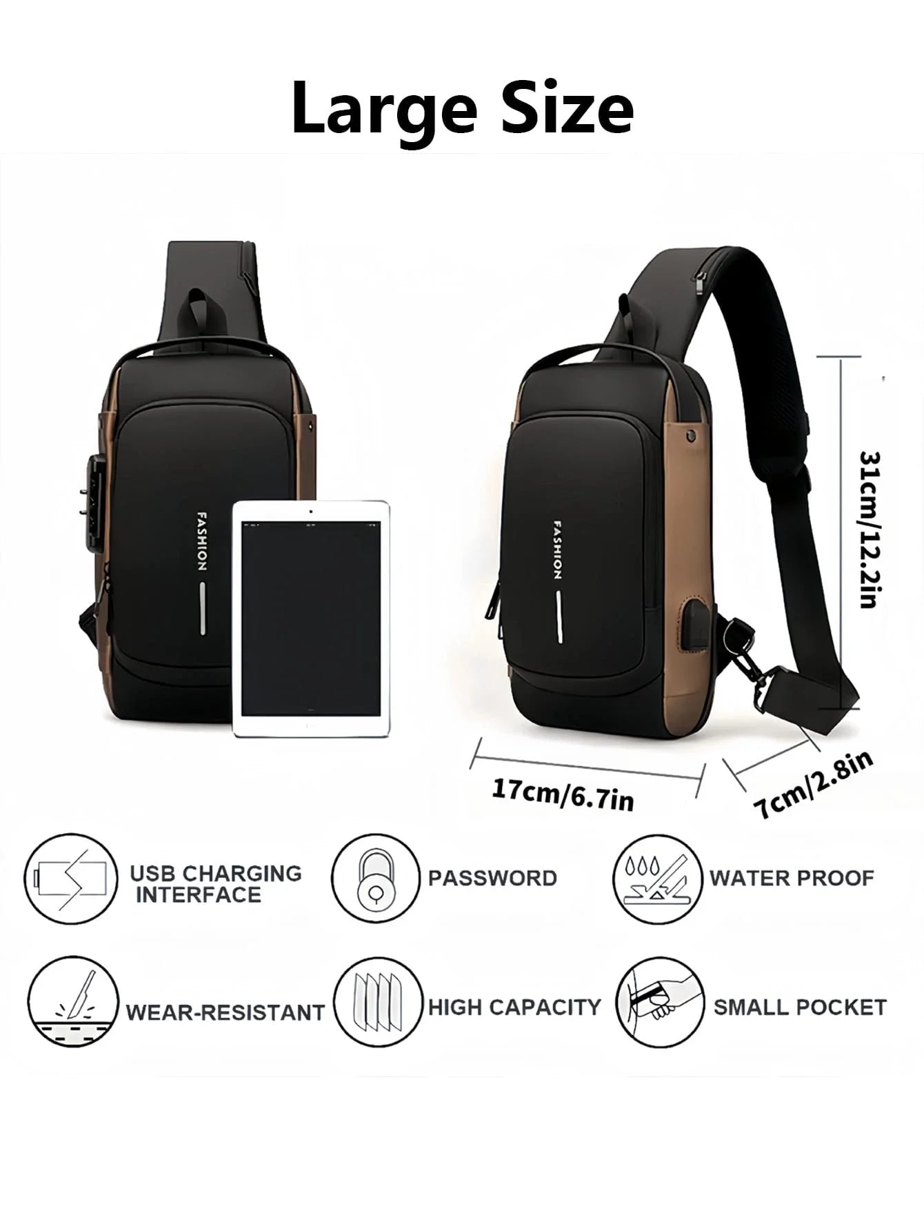 Sac à Dos Anti-Vol USB – Sécurité &amp; Confort pour Homme &amp; Femme