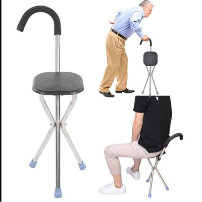 عكّاز قابل للطي مع مقعد مدمج – 2-في-1