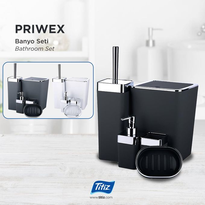 Ensemble d’accessoires de salle de bain luxe – 6 pièces noires