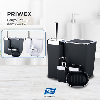 Ensemble d’accessoires de salle de bain luxe – 6 pièces noires