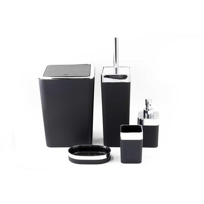 Ensemble d’accessoires de salle de bain luxe – 6 pièces noires