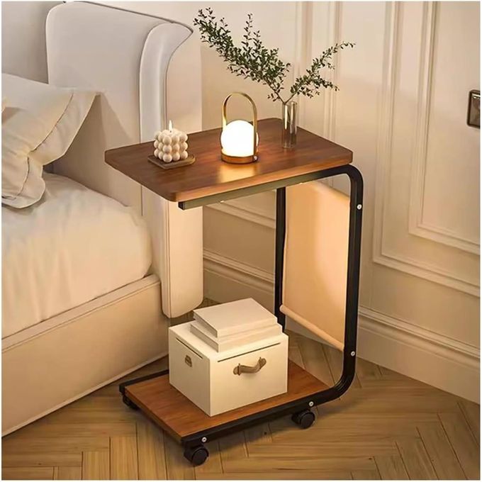 Table d’Appoint Moderne en Forme de C – Élégance &amp; Praticité