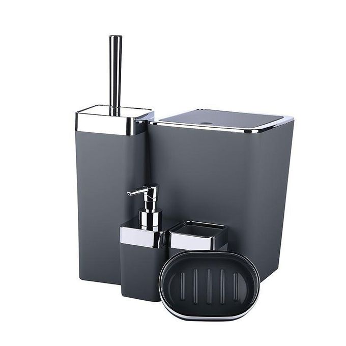 Ensemble d’accessoires de salle de bain luxe – 6 pièces noires