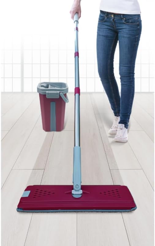 Balai-Serpillère avec Seau d’Essorage + 4 Serpillères