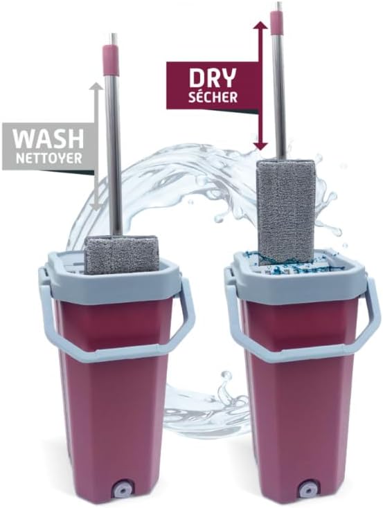 Balai-Serpillère avec Seau d’Essorage + 4 Serpillères