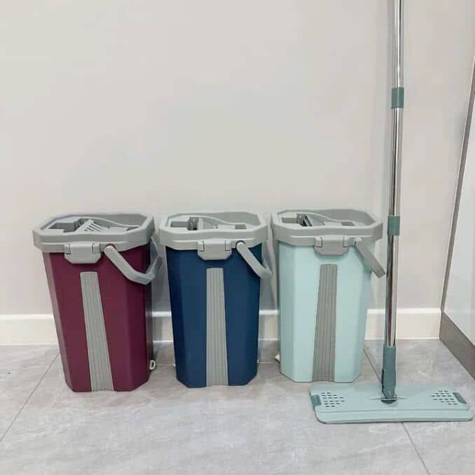 Balai-Serpillère avec Seau d’Essorage + 4 Serpillères