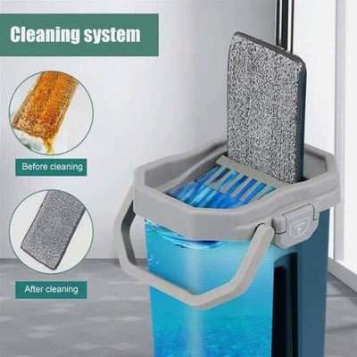 Balai-Serpillère avec Seau d’Essorage + 4 Serpillères