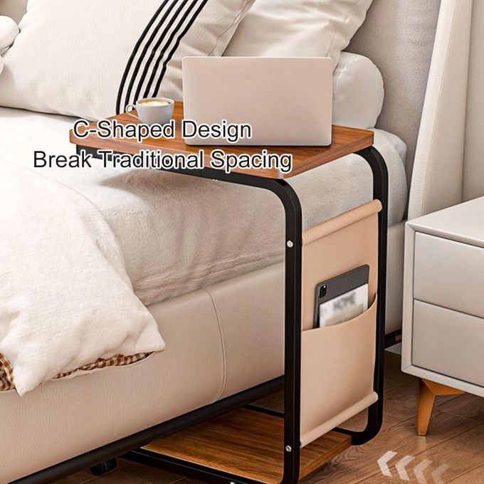 Table d’Appoint Moderne en Forme de C – Élégance &amp; Praticité