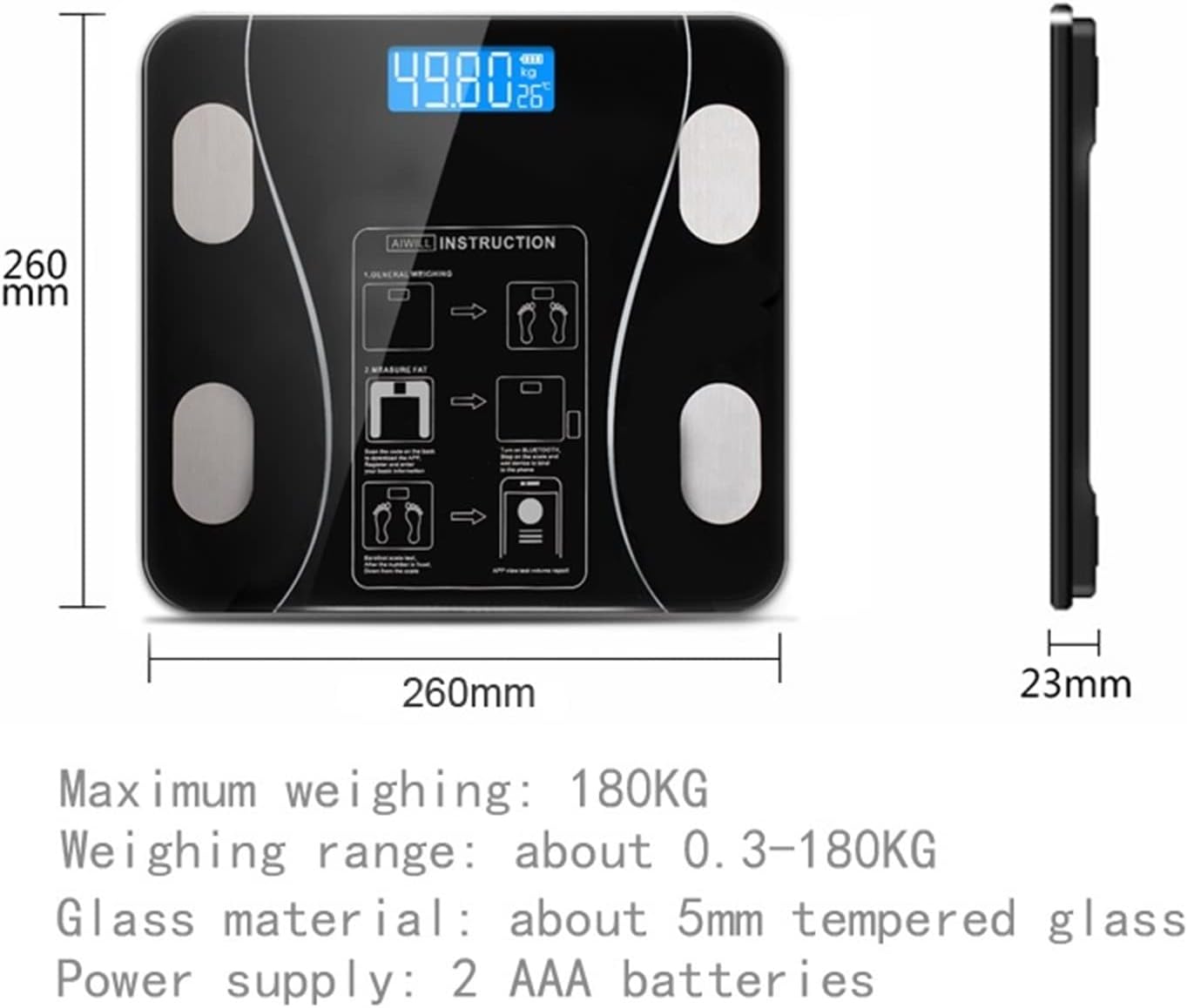 الميزان الذكي مع مقياس الإنبضامتر — تحليل شامل لصحتك (GA)