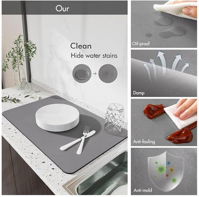 🧽 حصيرة تجفيف الأواني المقاومة للماء – نظافة وأناقة لمطبخك