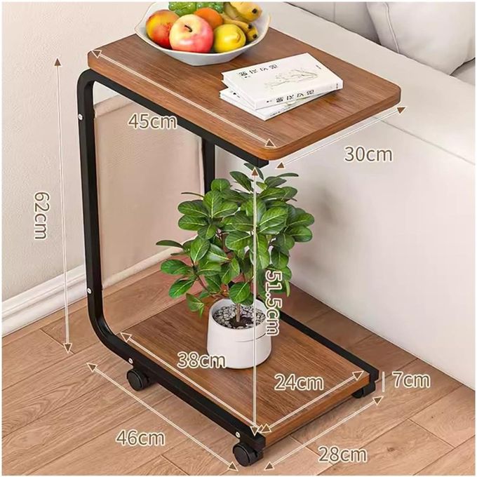 Table d’Appoint Moderne en Forme de C – Élégance &amp; Praticité