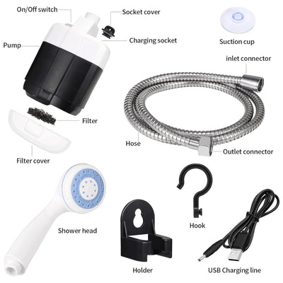 Douche Portable Rechargeable – Parfaite pour le Camping &amp; l’Extérieur