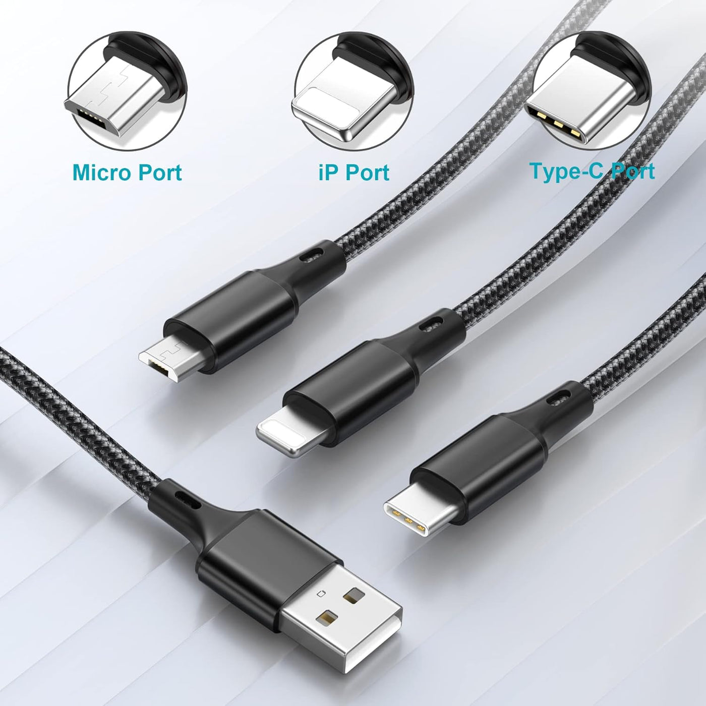 Câble de charge intelligent 3-en-1 – 100 W avec écran LED