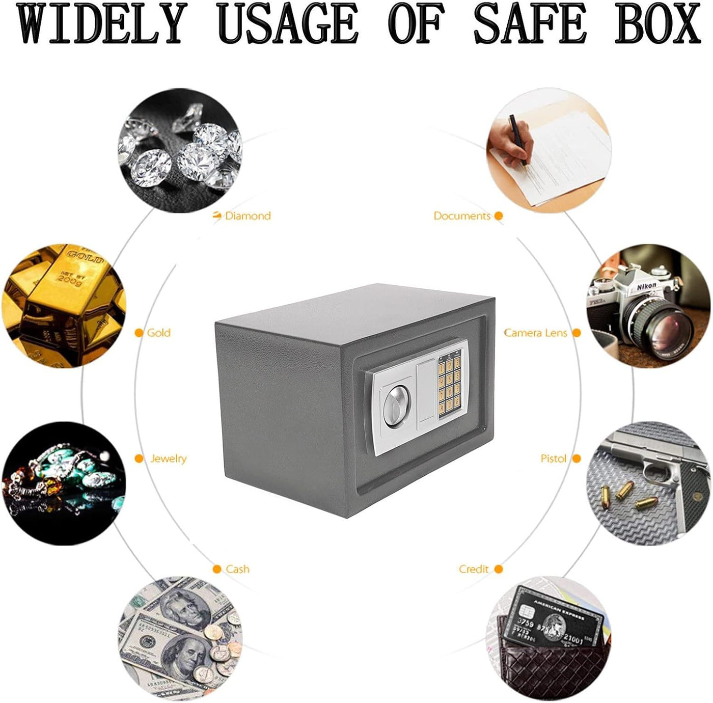 Coffre-fort à serrure digitale + 2 clés de secours