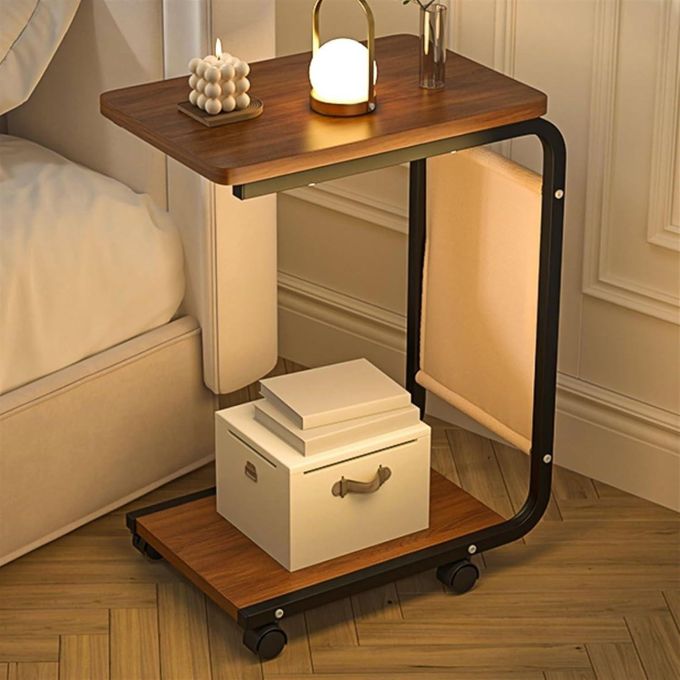 Table d’Appoint Moderne en Forme de C – Élégance &amp; Praticité