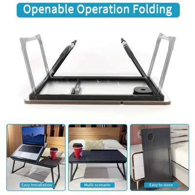 Table Pliante Réglable Multifonction – Bureau Portable Ergonomique avec Porte-Gobelet