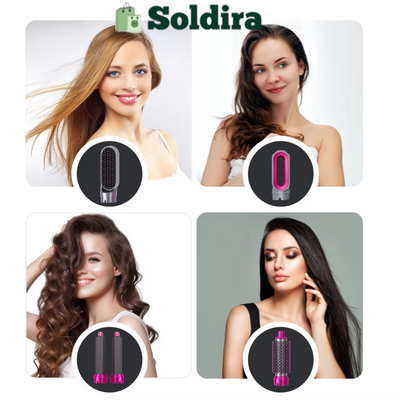 Sèche-Cheveux Professionnel 5 en 1 – Peigne à Air Chaud, Fer à Boucler et Lisseur