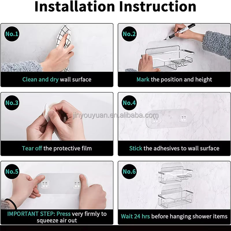 Ensemble de 5 Étagères Murales de Douche