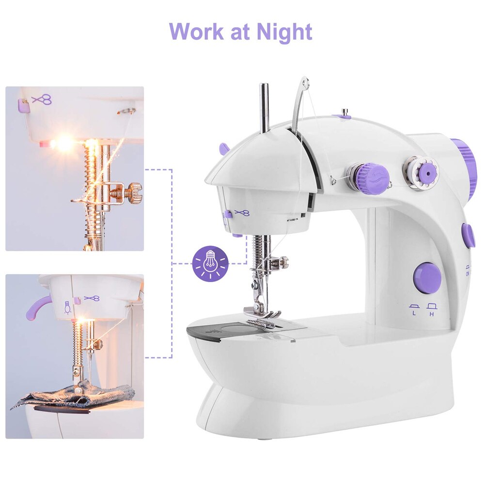 Mini Machine à Coudre Portable + LED &amp; Coupe-Fil