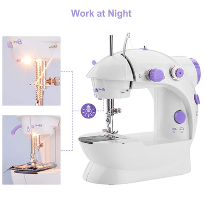 Mini Machine à Coudre Portable + LED &amp; Coupe-Fil