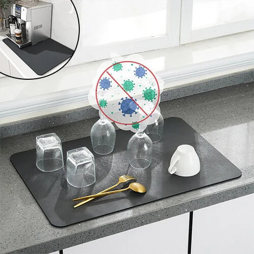 🧽 حصيرة تجفيف الأواني المقاومة للماء – نظافة وأناقة لمطبخك