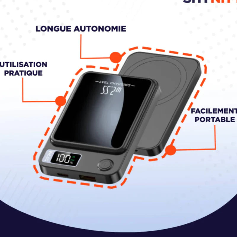ChargeMax™ – Batterie Externe Magnétique Ultra-Puissante