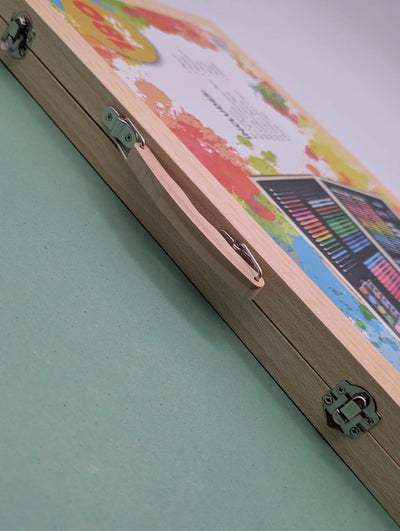 طقم تلوين خشبي فاخر – 180 قطعة للإبداع بلا حدود