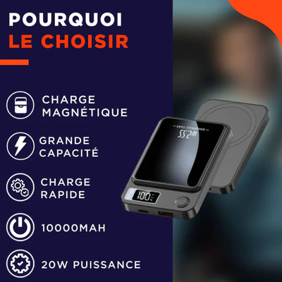 ChargeMax™ – Batterie Externe Magnétique Ultra-Puissante