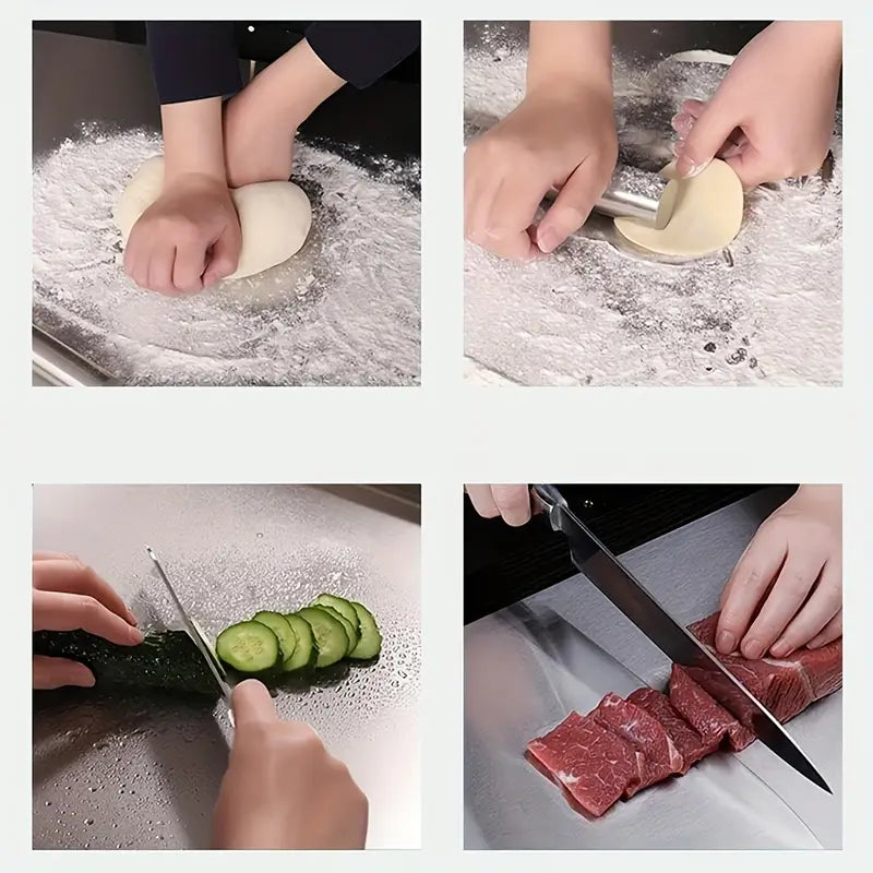 لوح تقطيع من الصلب المقاوم للصدأ بـ 35 × 50 سم – نظافة ومتانة مطبخك (FB2)