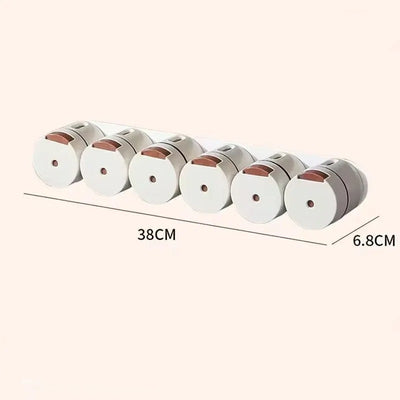 🌿✨ Distributeur mural rotatif d’épices 6 en 1 – Organisation élégante et pratique pour votre cuisine !