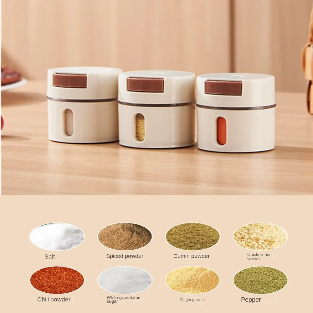 🌿✨ Distributeur mural rotatif d’épices 6 en 1 – Organisation élégante et pratique pour votre cuisine !