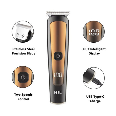 Tondeuse HTC AT-208 – Coupe-Précision, Rechargeable &amp; Portable