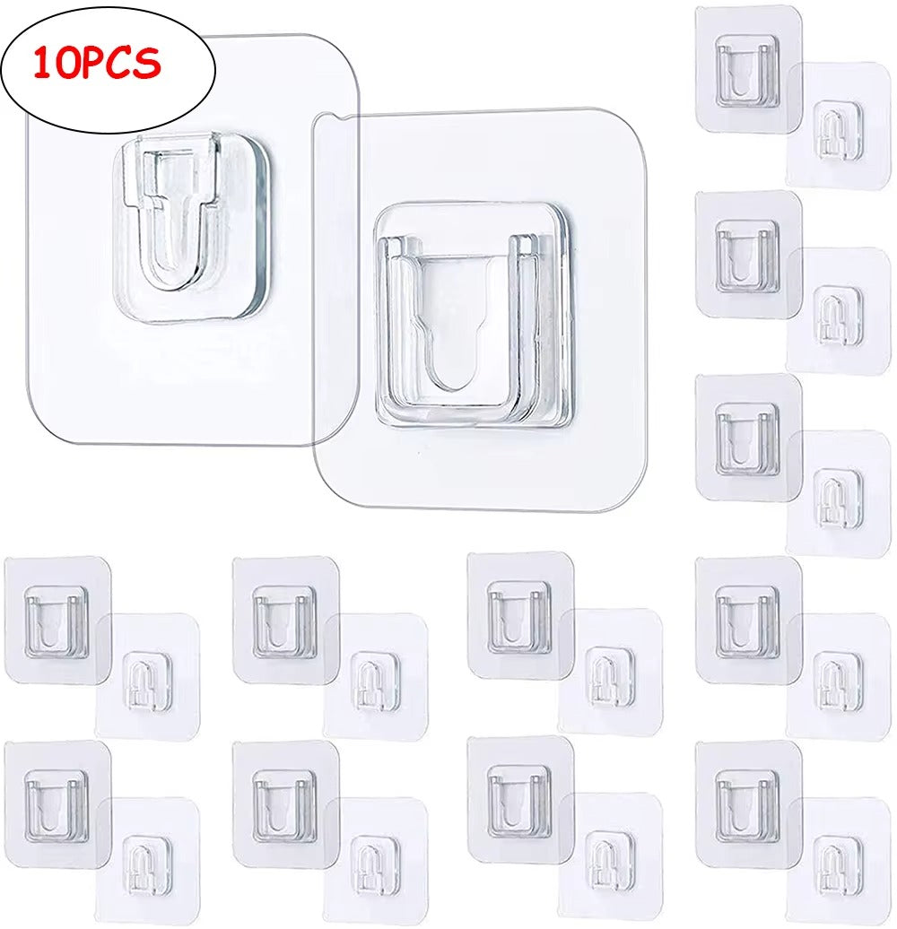 Lot de 10 Crochets Muraux Adhésifs Double Face – Fixation Puissante et Invisible