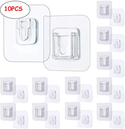 Lot de 10 Crochets Muraux Adhésifs Double Face – Fixation Puissante et Invisible